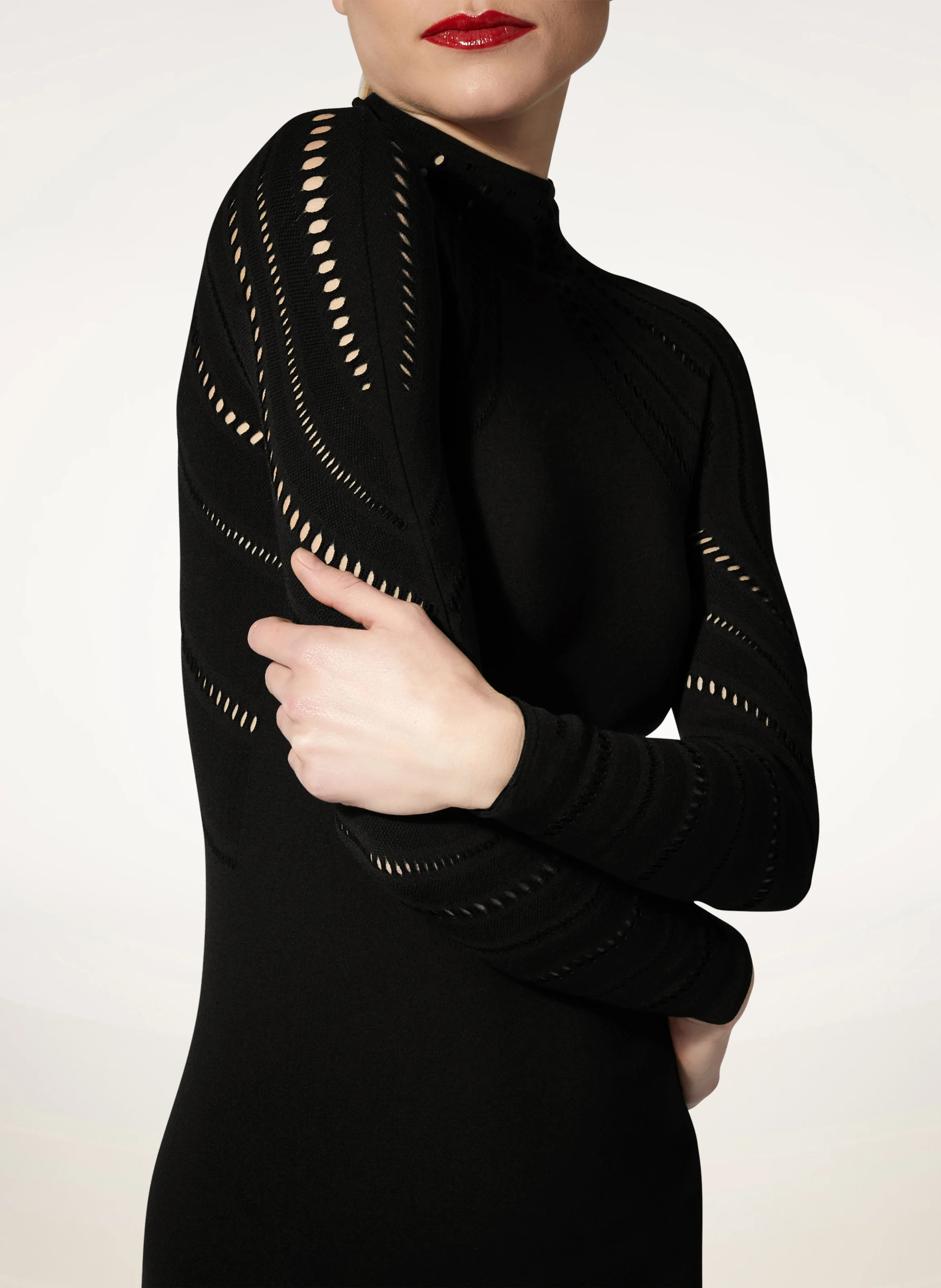 Robe courte en laine mélangée | Noir