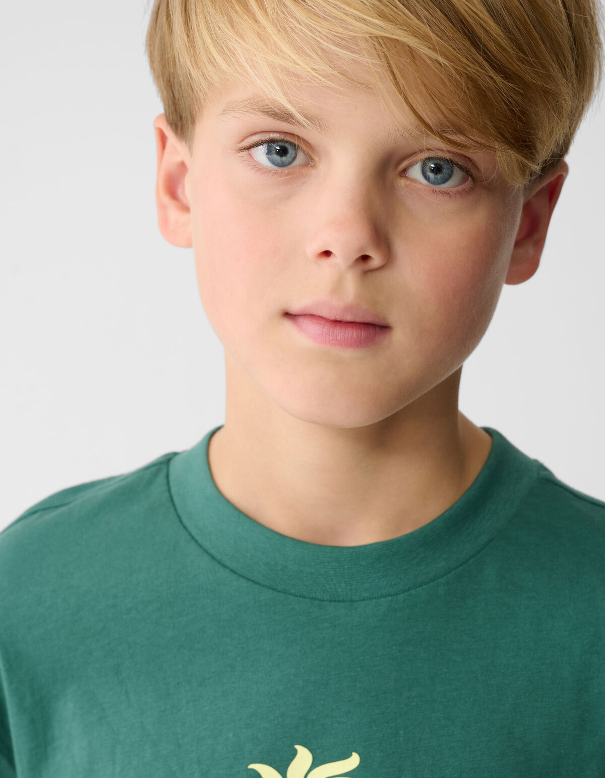 Market Artwork T-shirt Groen