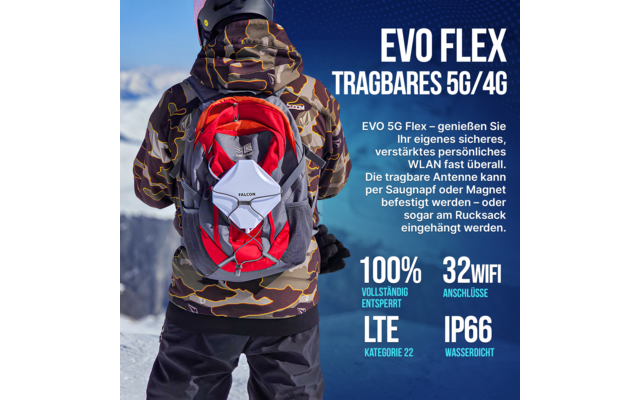 Falcon Evo 5G LTE Internetset feste und tragbare Highspeed-Lösung mit bis zu 3400 Mbit/s