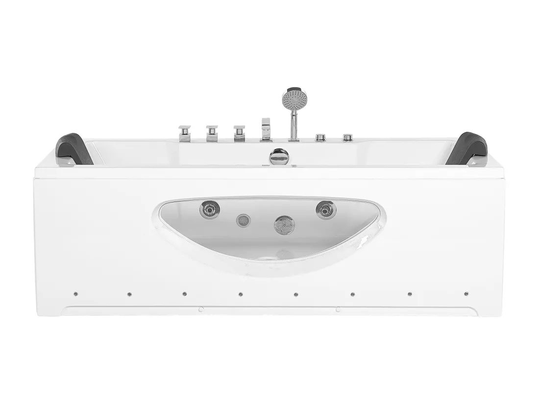 Baignoire balnéo blanche 180 x 80 cm avec LED HAWES