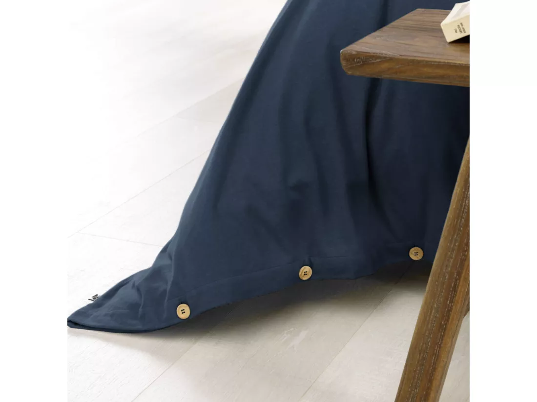 Parure de lit flanelle marine 240x220 cm