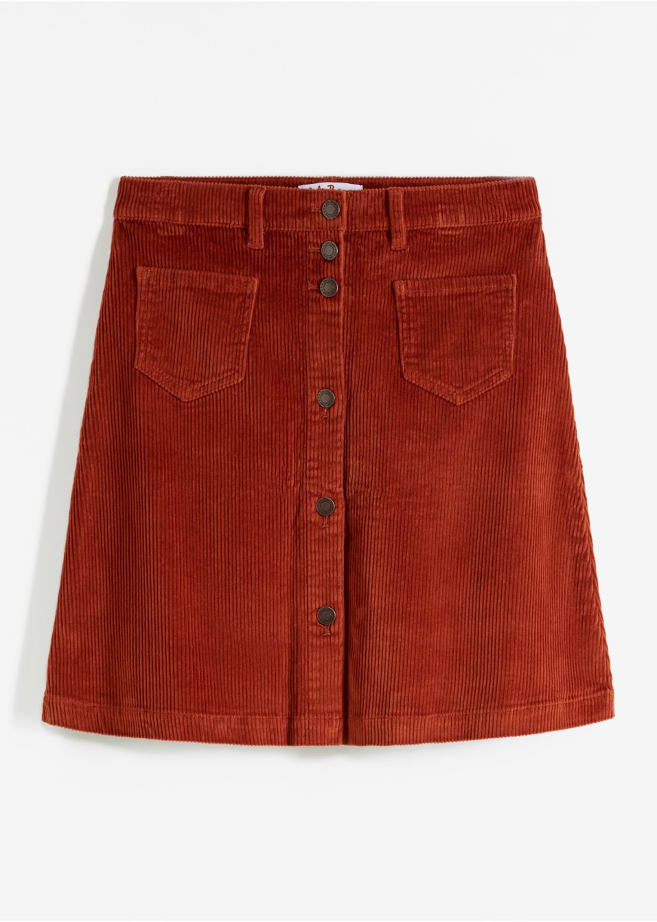 Jupe velours côtelé avec patte de boutonnage
