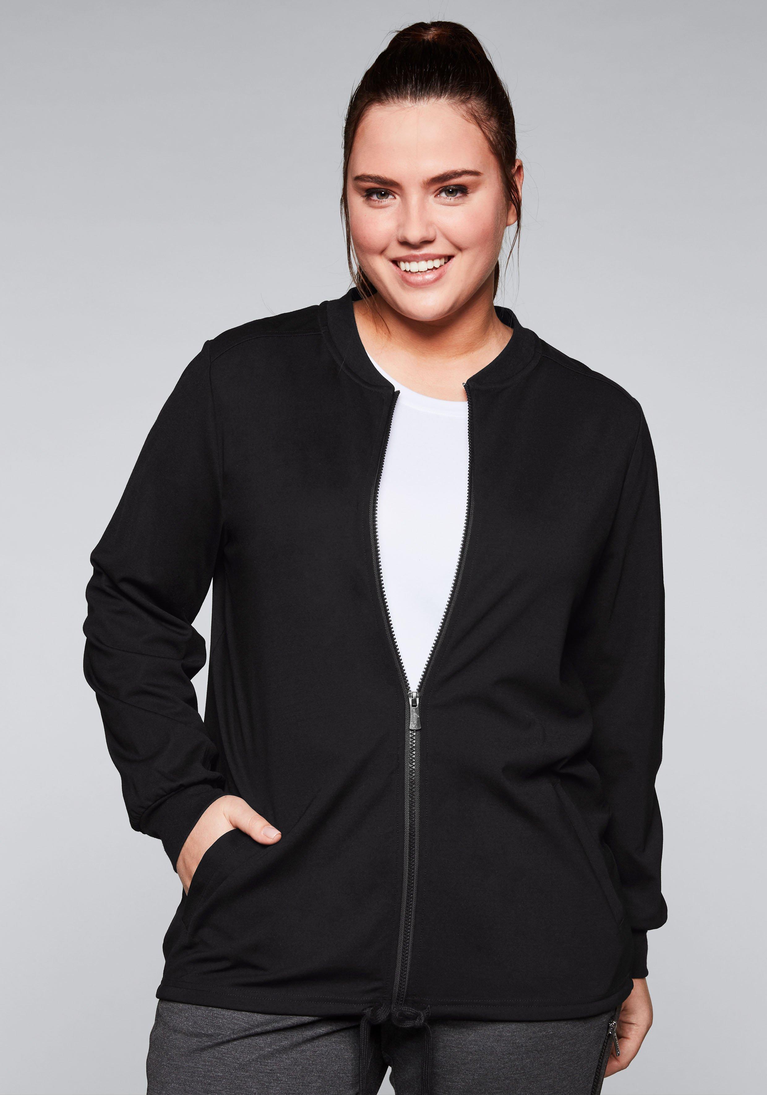 Trainingsjacke mit Reißverschluss, aus Sweat