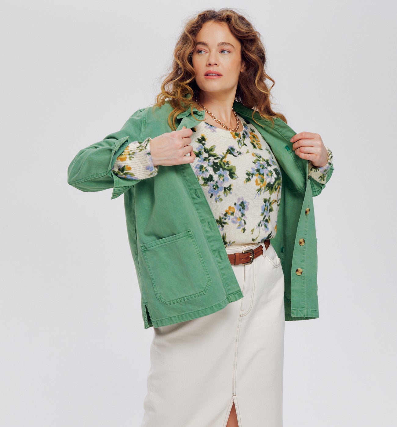 Veste surchemise ALMA - Vert foncé