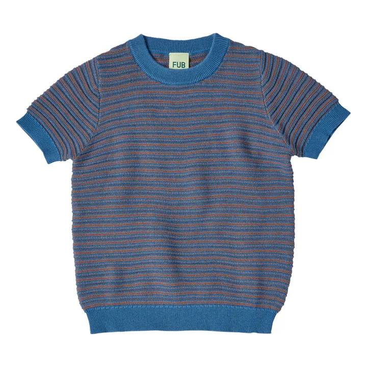 FUB T-Shirt Maille Fine Rayure Coton Bio | Bleu