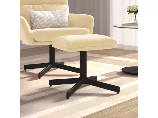 Repose-pied Blanc crème 60x60x36 cm Velours