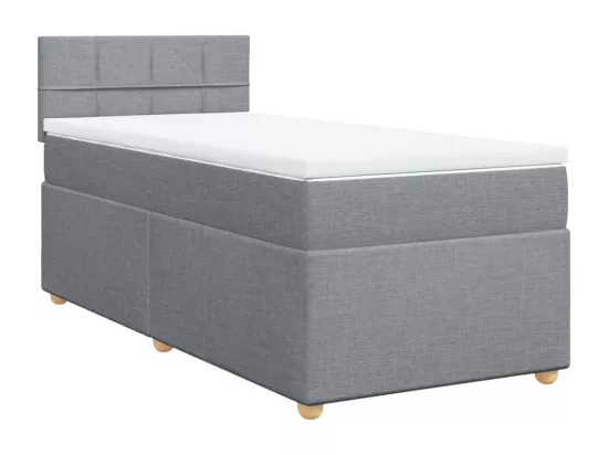 Sommier à lattes de lit et matelas Gris clair 90x190 cm Tissu