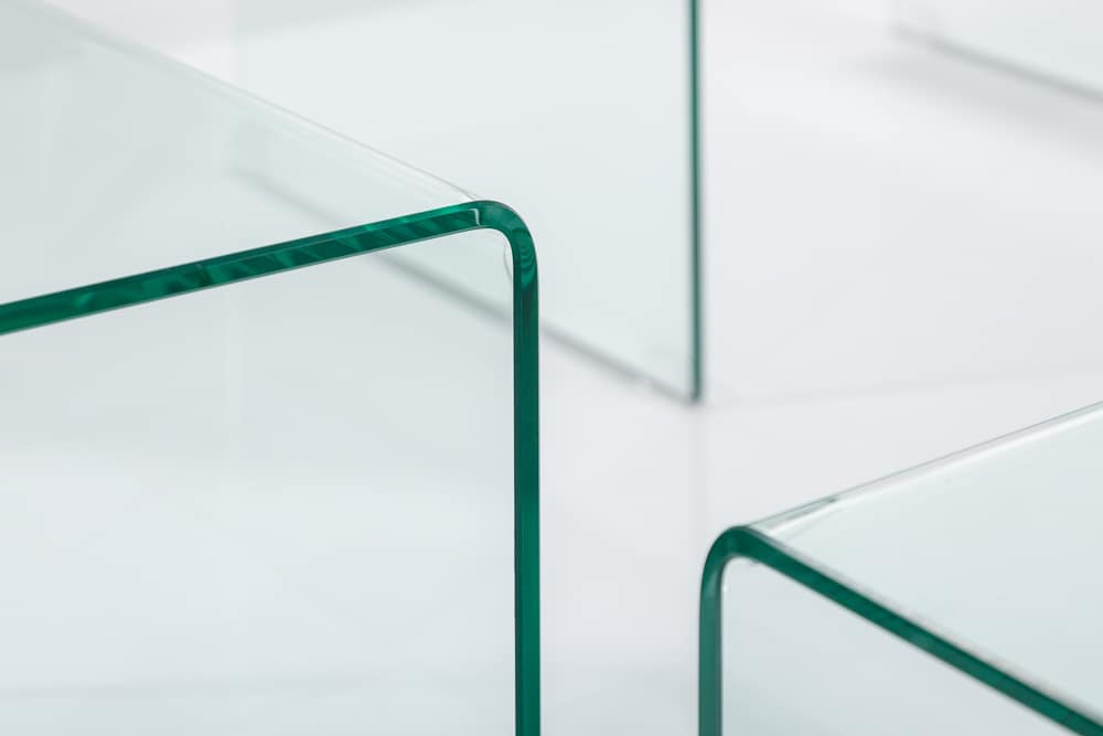 Design 3er Set Glas Couchtisch FANTOME 60cm Beistelltische transparent
