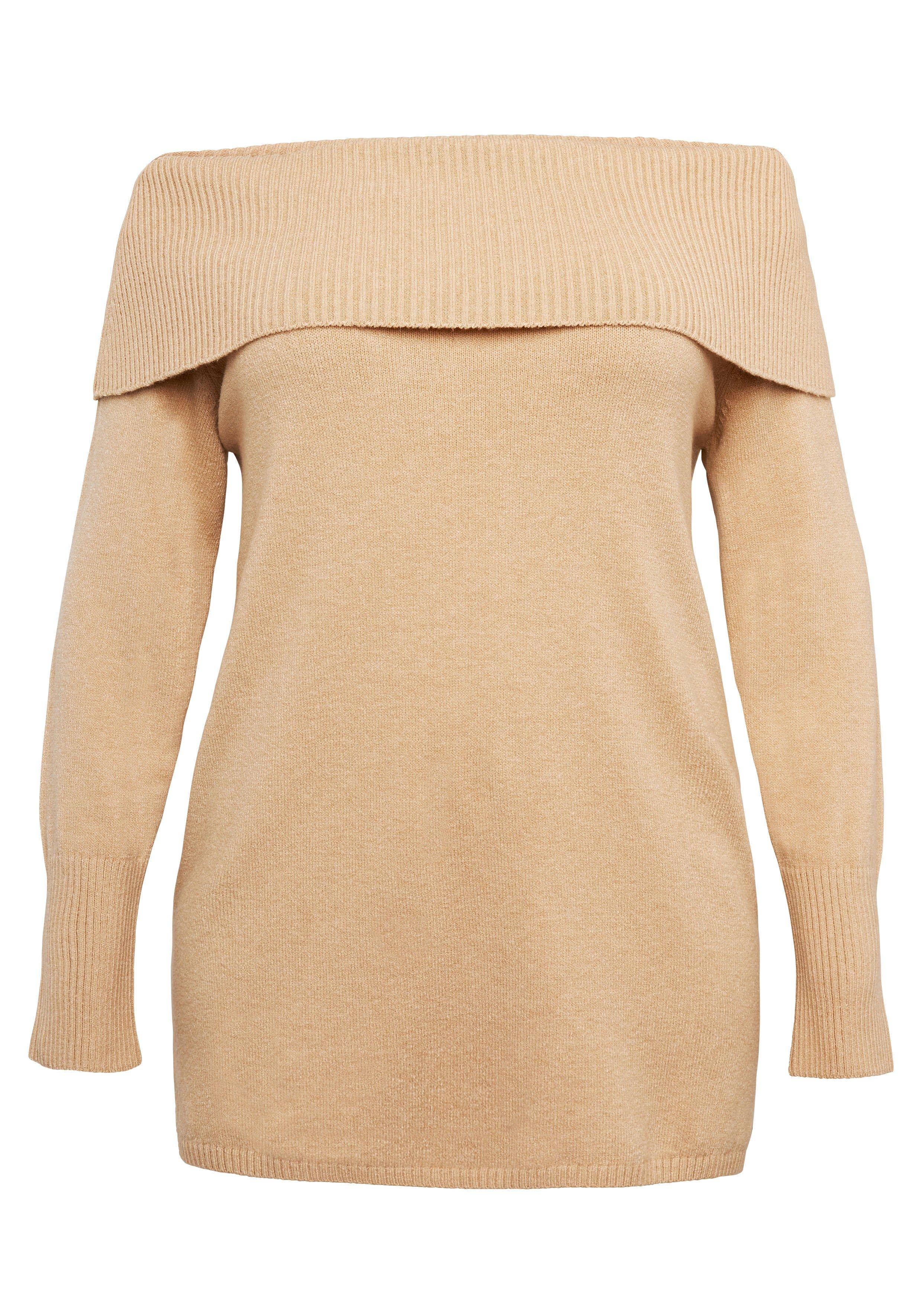 Pullover mit weitem Carmen-Rollkragen