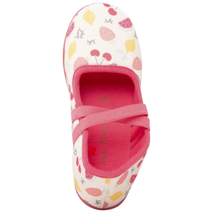 Chaussons forme babies imprimé fruits pour fille - Blanc