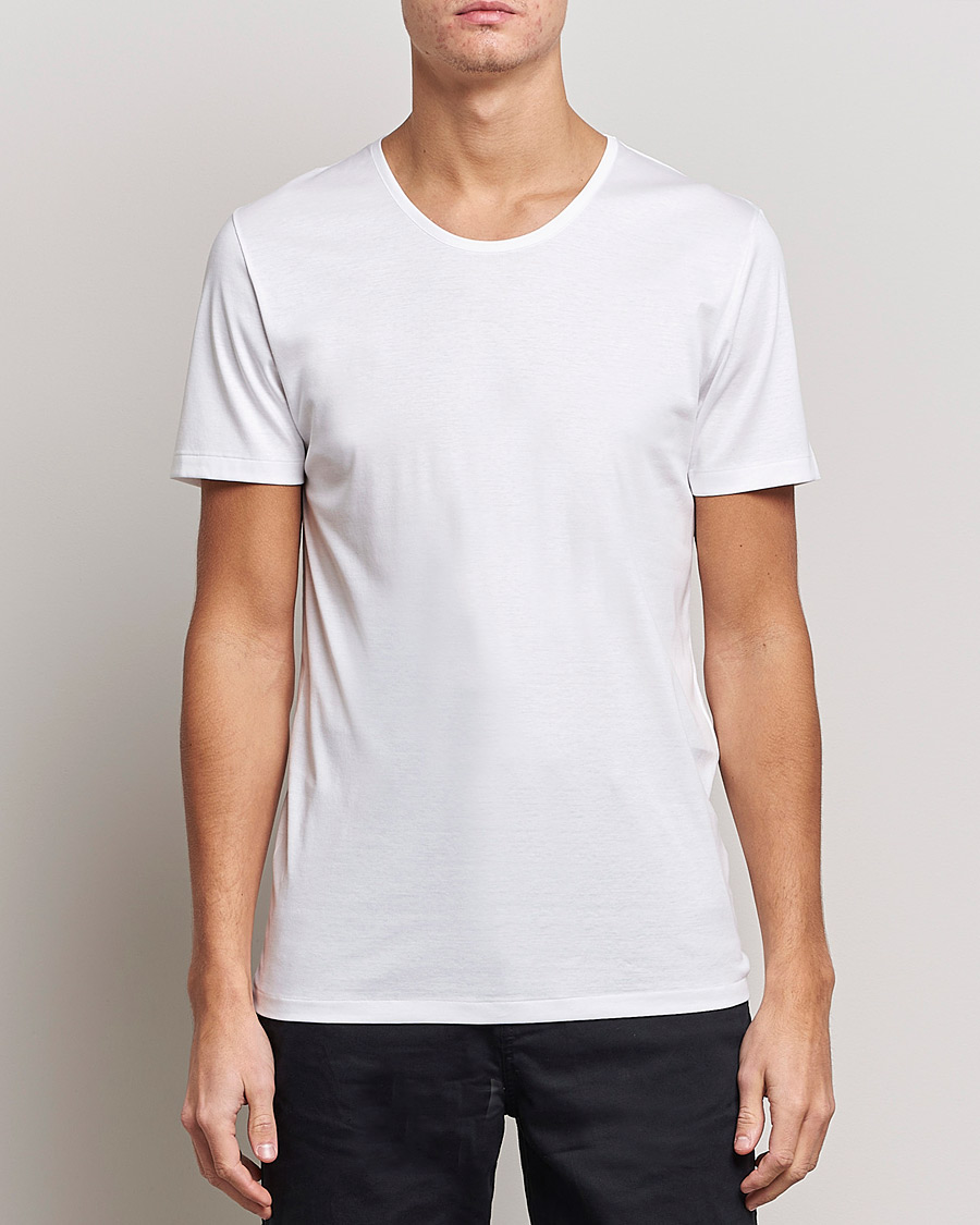 Zimmerli of Switzerland Sea Island Cotton Crew Neck T-Shirt White