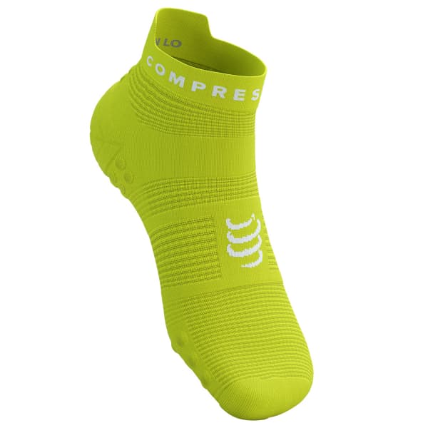 Chaussette running COMPRESSPORT PRO RACING SOCKS V4.0 RUN LOW GREEN SHEEN/WHITE
