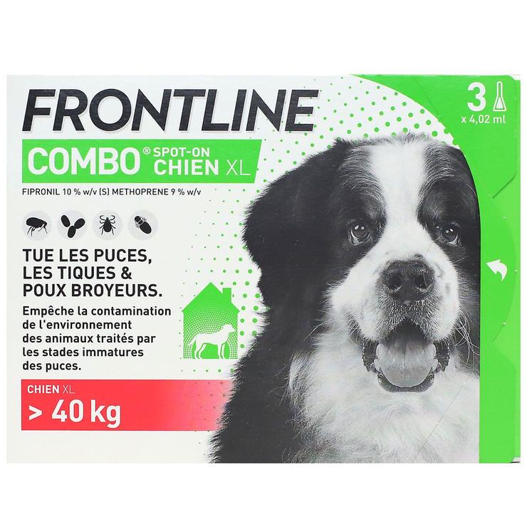 Solution Spot On XL chiens +40kg 3 pipettes 3 x 4,02ml