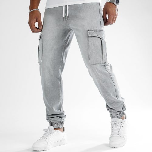 Jogger Pant Jean Cargo Relaxed Fit 2998 Denim Gris Clair