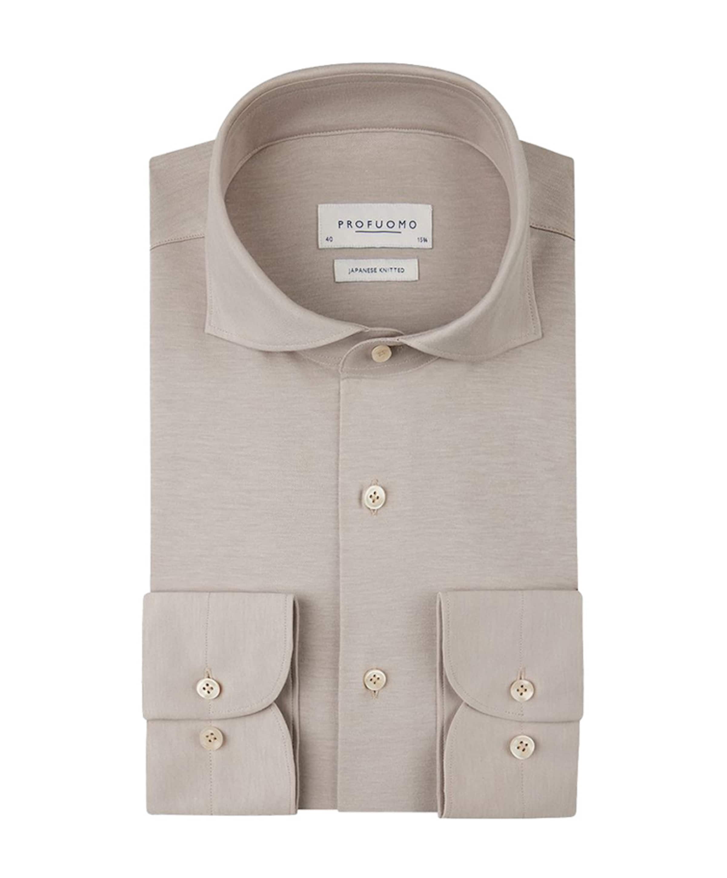 Profuomo Heren overhemd lange mouw beige