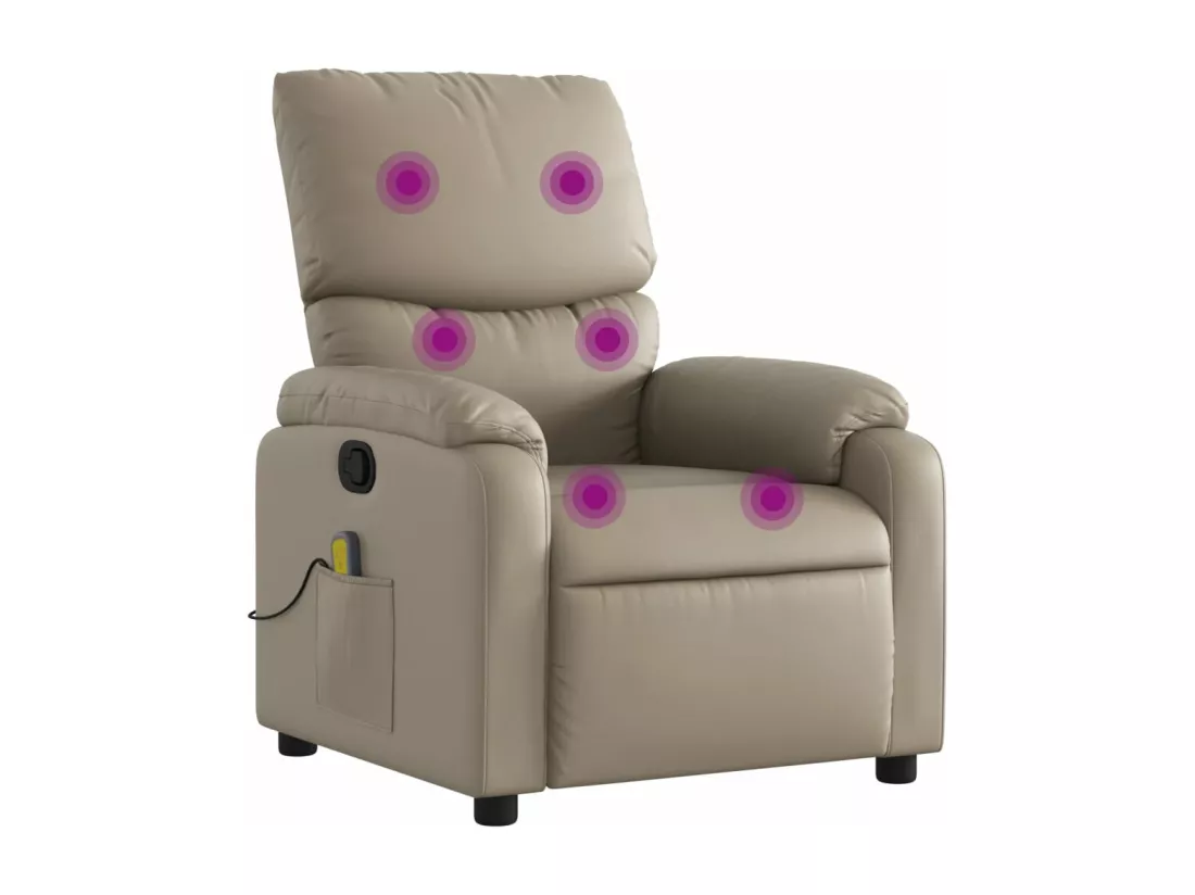Fauteuil massant inclinable Cappuccino Similicuir