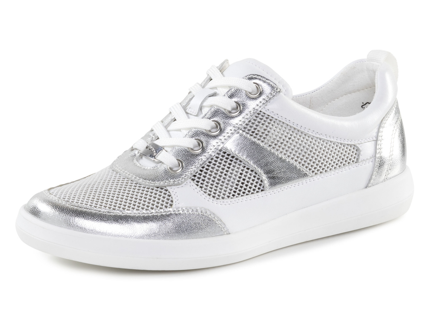 ELENA EDEN Sneaker aus Nappaleder und luftigem Textil in Netzoptik