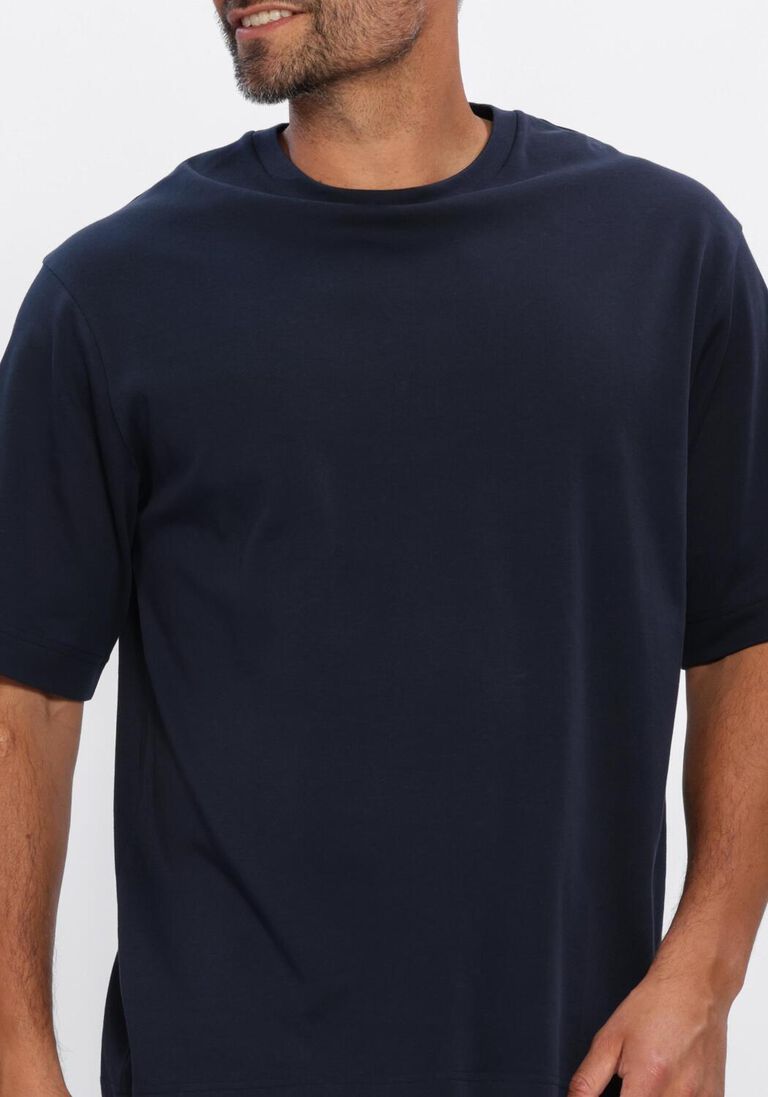 donkerblauwe profuomo t-shirt t-shirt crew neck heavy cotton