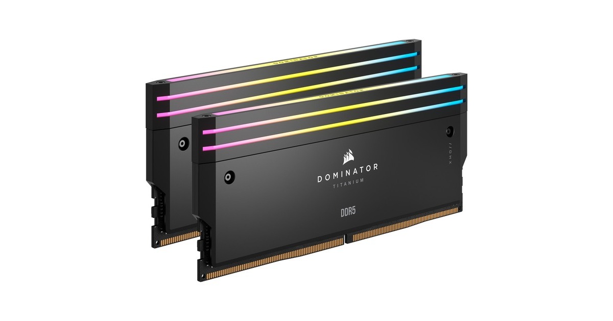 Corsair64 GB DDR5-6000 Kit werkgeheugen  (Zwart, CMP64GX5M2B6000C30, Dominator Titanium RGB, XMP)