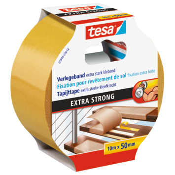 Tesa Extra Sterk tapijttape geel 10 m x 50 mm