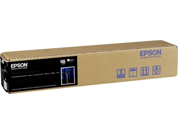Epson PremierArt Water Resistant Canvas - Skinnende - Rulle A1 (61,0 cm x 12,2 m) - 350 g/m² - 1 rulle(r) papir på lærred - for SureColor SC-P10000, P20000, P6000, P7000, P7500, P8000, P9000, P9500, T3200, T5200, T7200
