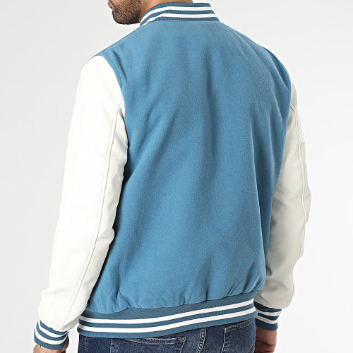 Veste Teddy QQ675 Bleu Clair Blanc