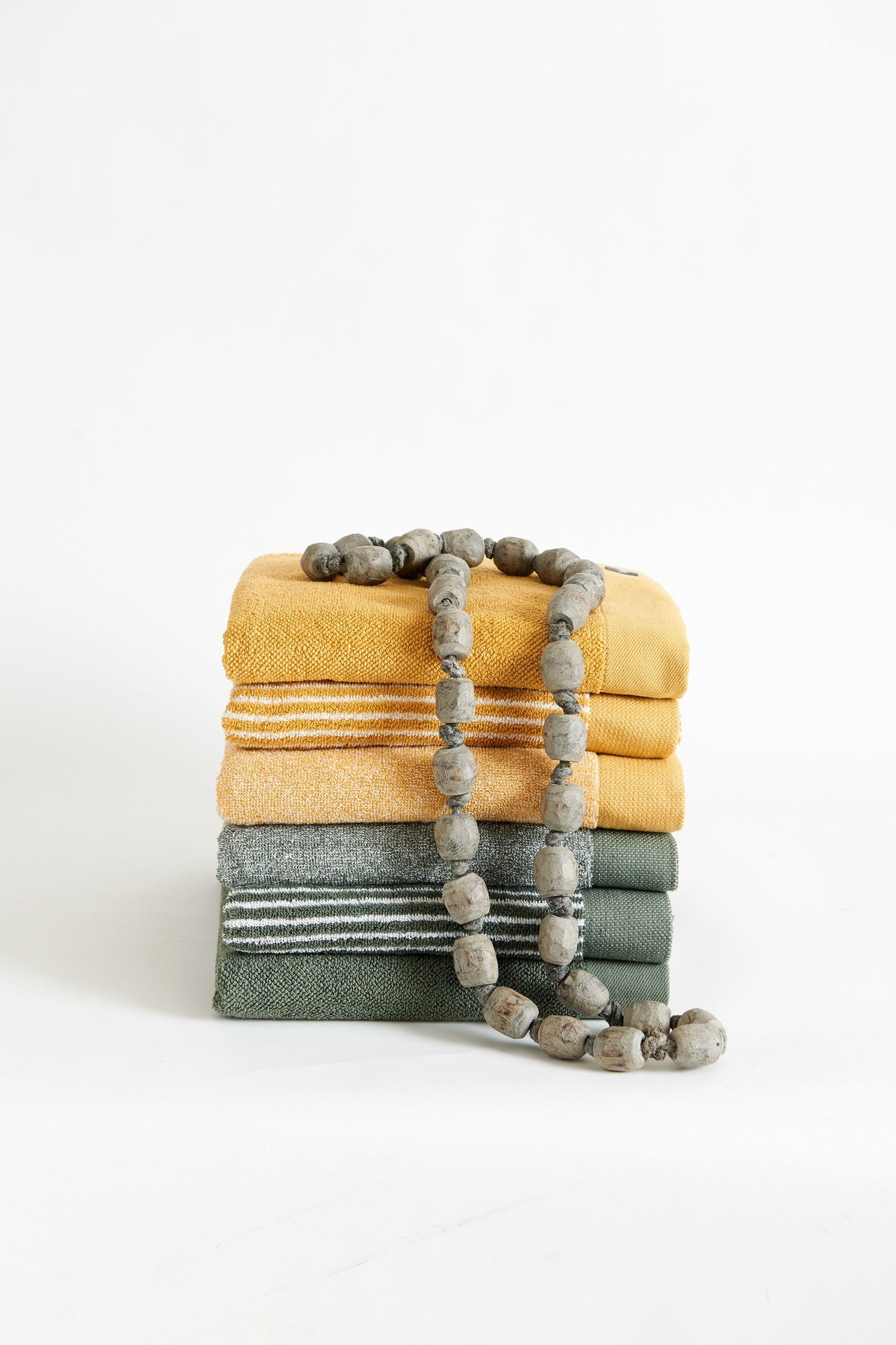 Handdoek Home Mouliné Olive | Groen | Katoen