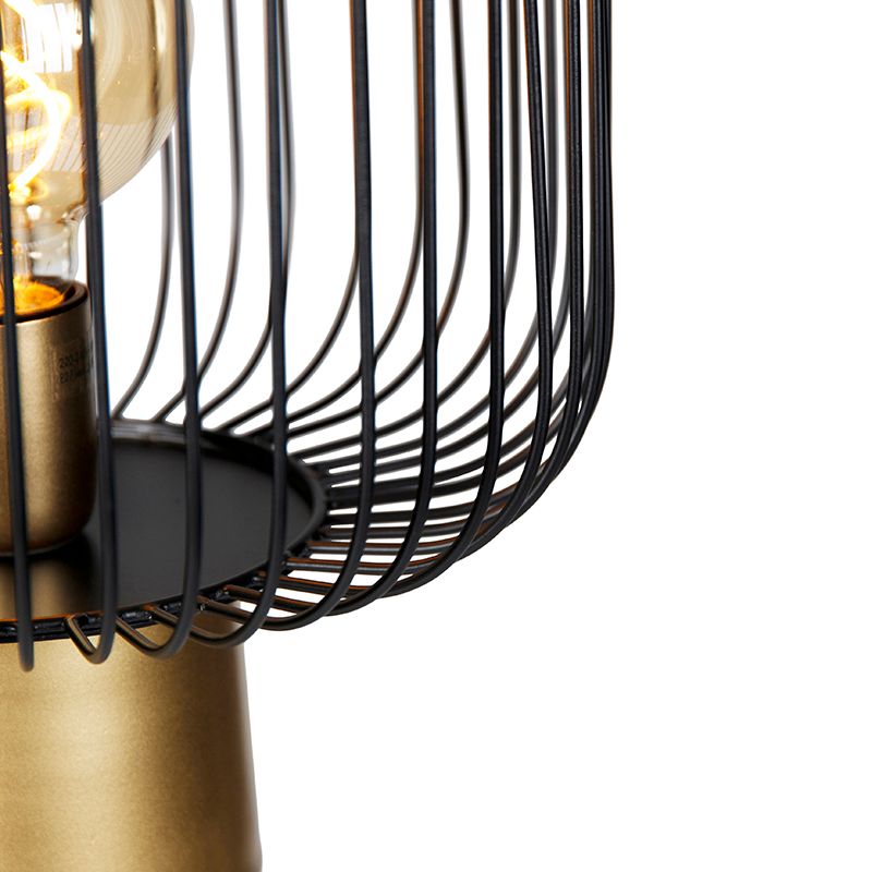 Design vloerlamp zwart met goud - Mayelle
