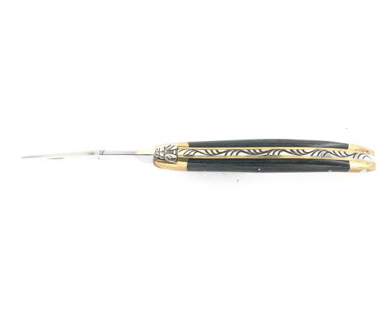 Laguiole ENFANT 9 cm - 2 mitres - Stamina Bleu Couteau de Poche Forge de Laguiole