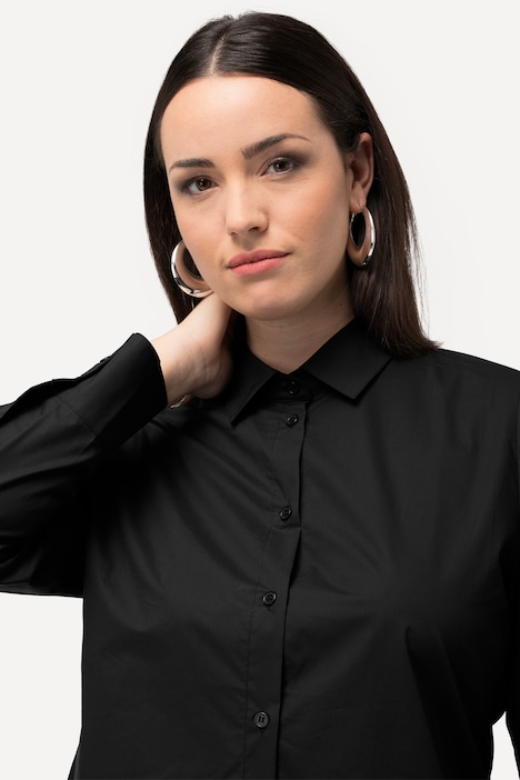 Bluse, Papertouch, Rücken-Cut-Out, Stehkragen, Langarm