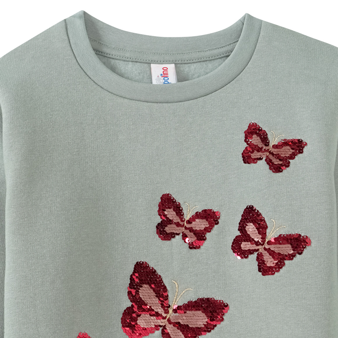Topolino Mädchen Sweatshirt mit Wendepailletten salbei