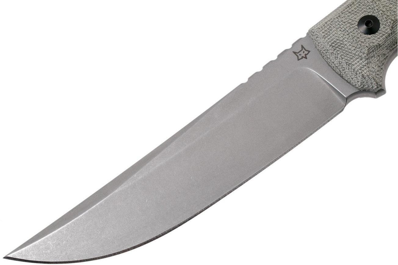 Fox Knives Ryu FX-634 MOD Green Canvas Micarta, vaststaand mes, Black Roc Knives design