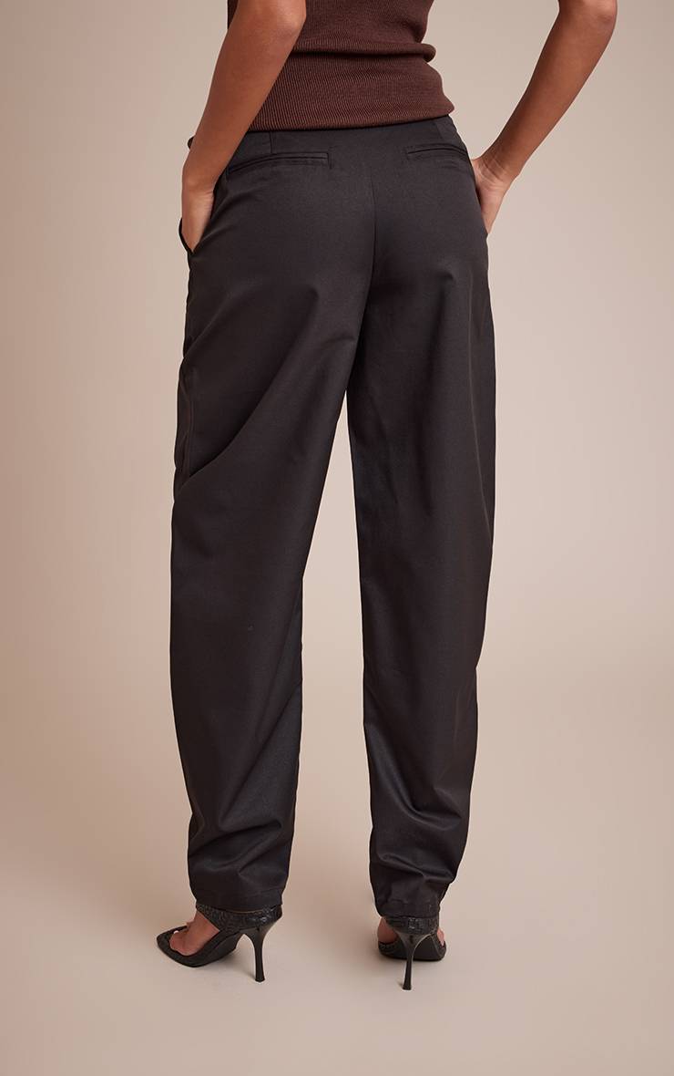 Noir Pantalon Tissé À Boutons Pour Grandes Tailles