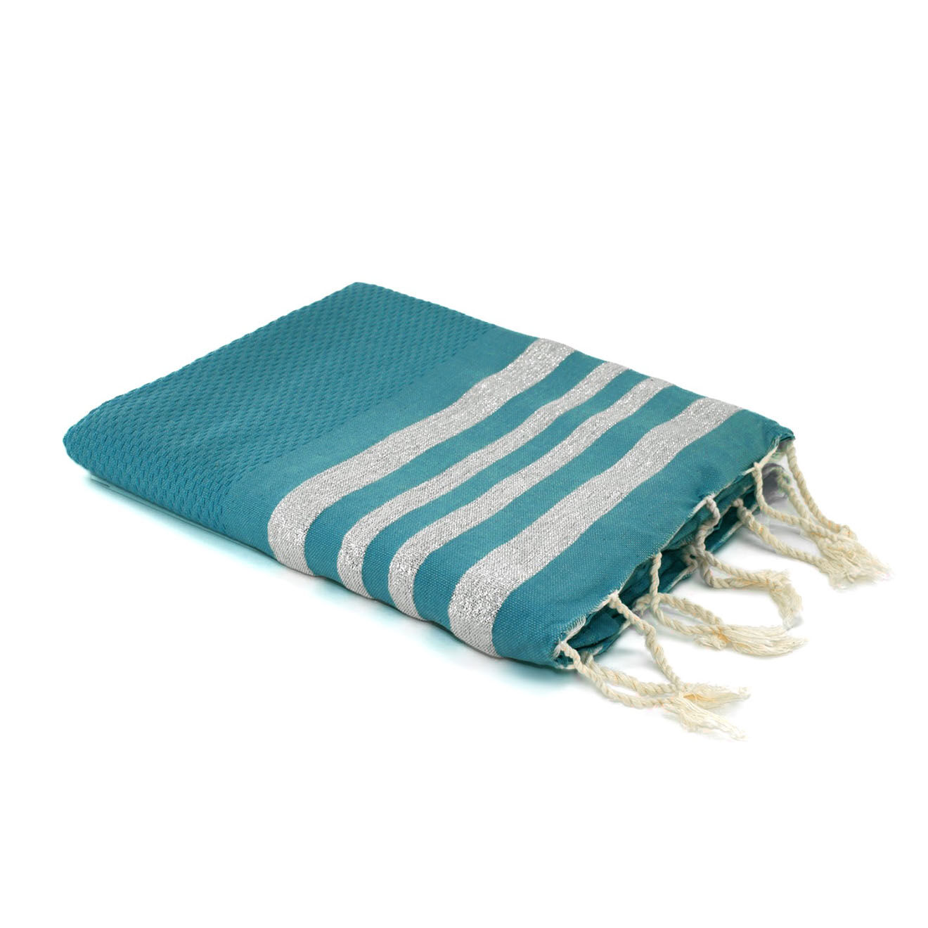 Febronie Fouta Nid d'Abeille Hamptons vert canard - 100x200 cm