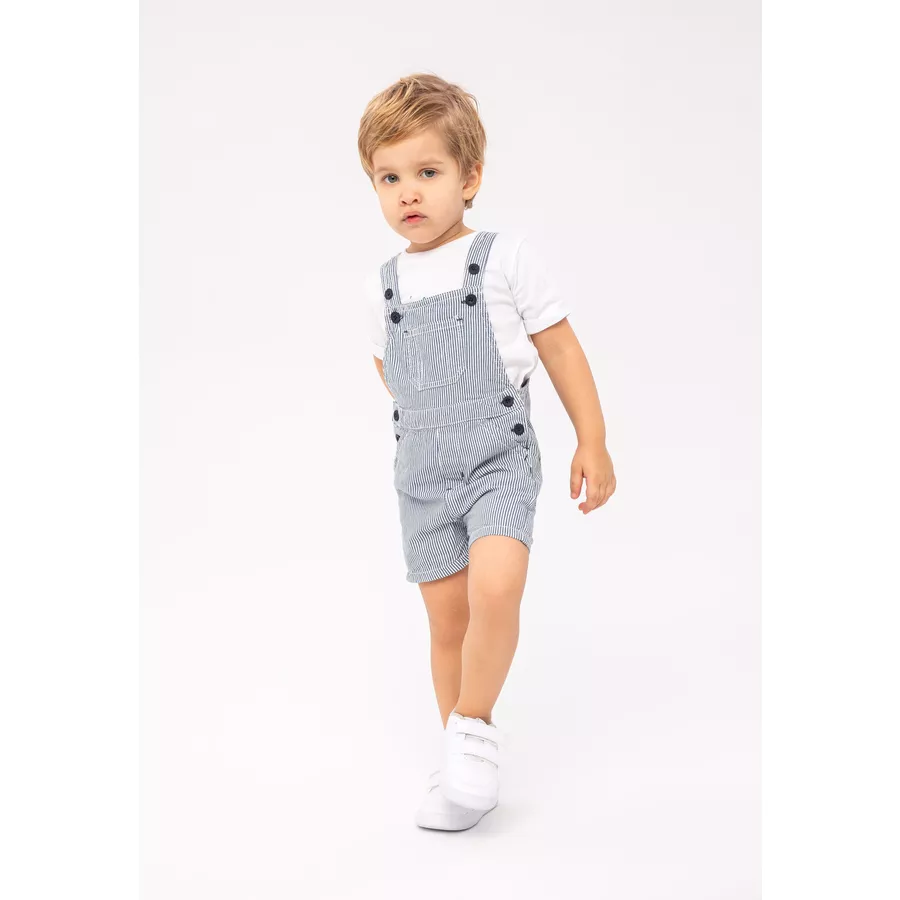 MINOTI T-Shirt und Latzhose im Set HellblauWeiß