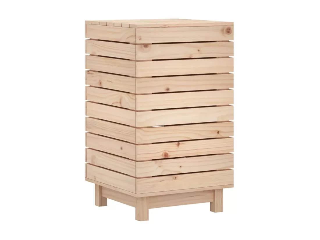 Panier à linge 44x44x76 bois massif de pin