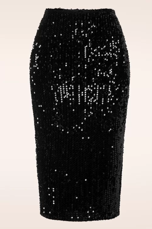 Vintage Chic for Topvintage Carrie Sequins pencil rok in zwart