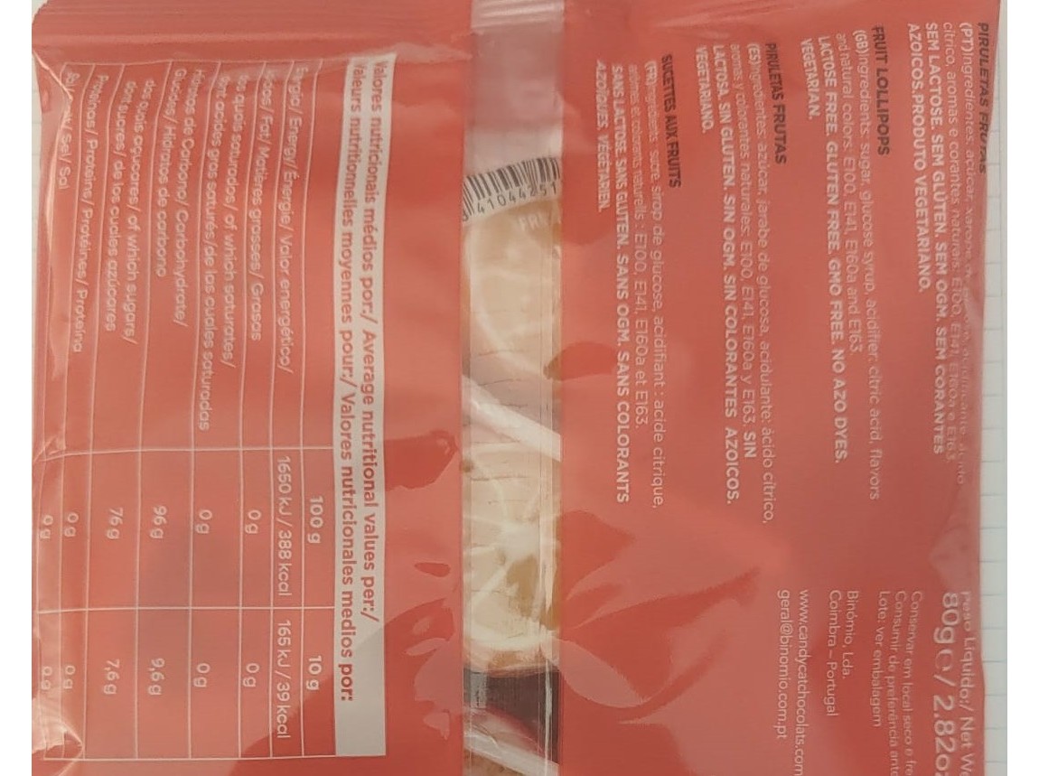 CHUPAS CANDYCAT PIRULETA FRUTAS 80 G