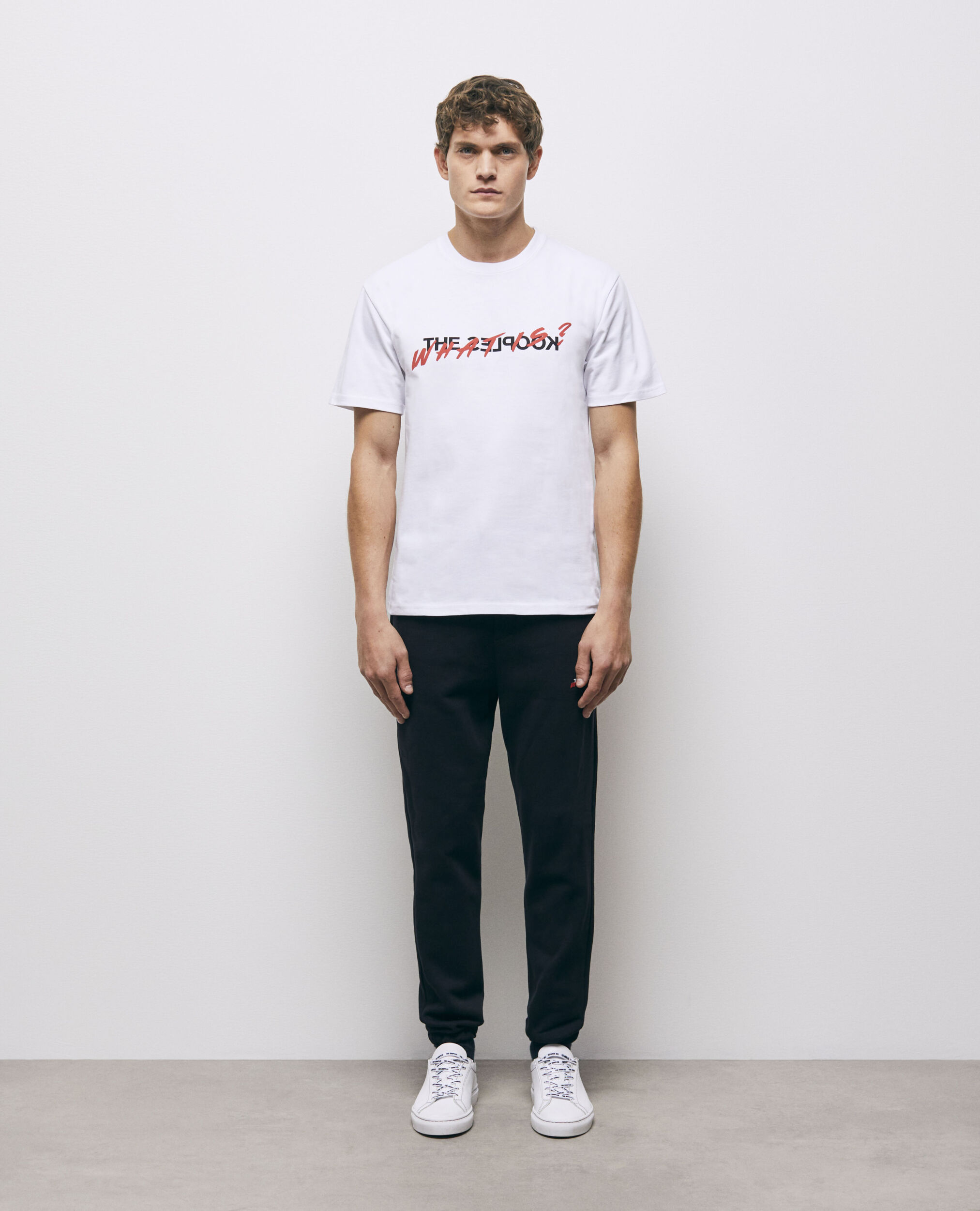 T-shirt blanc coton imprimé What is