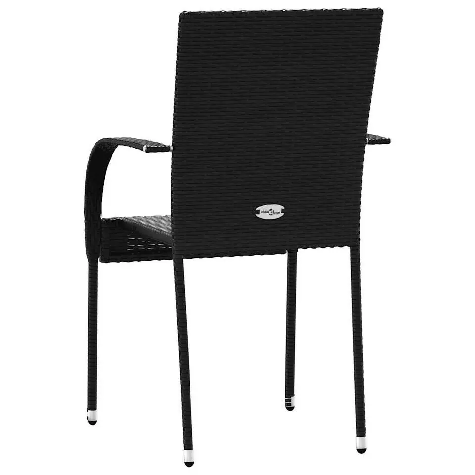 vidaXL Tuinstoelen stapelbaar 2 st poly rattan zwart