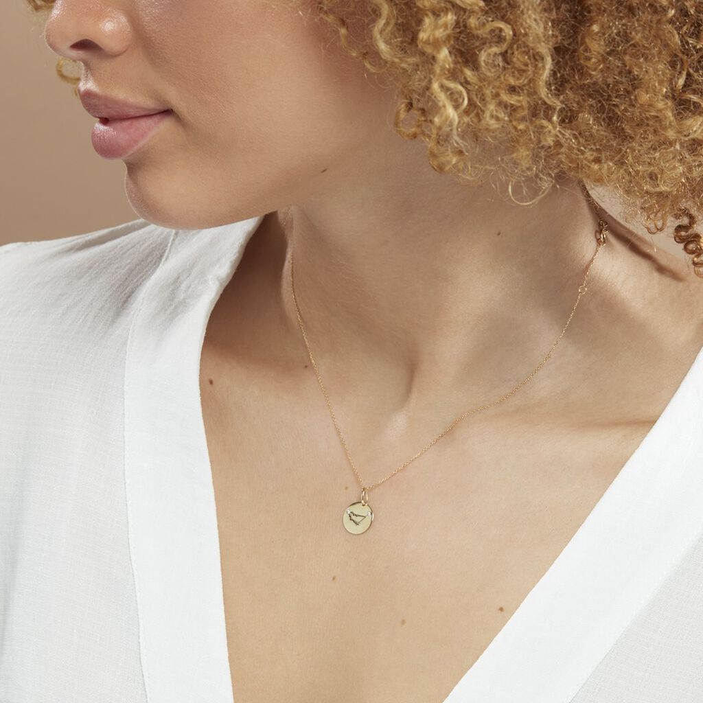 Pendentif Or Jaune Astraea Oxyde De Zirconium