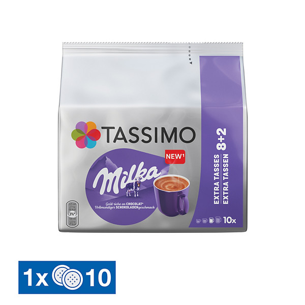 Chocolat chaud Tassimo Milka, paquet de 10 dosettes T-Discs