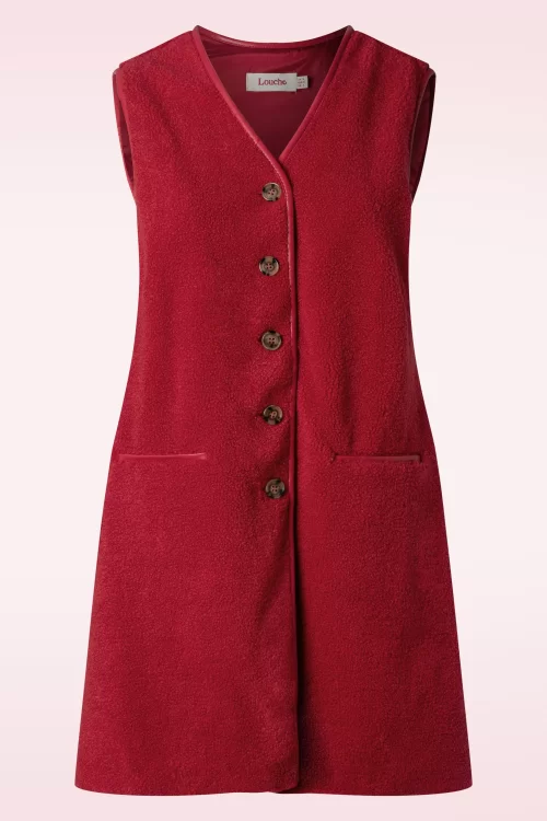 Louche Cathel Borg lang gilet in rood
