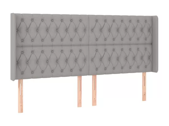 Sommier tapissier et matelas et LED Gris clair 180x200 cm Tissu