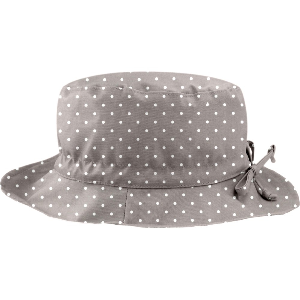 Chapeau Pluie Ajustable Femme T3 Pois Gris Clair