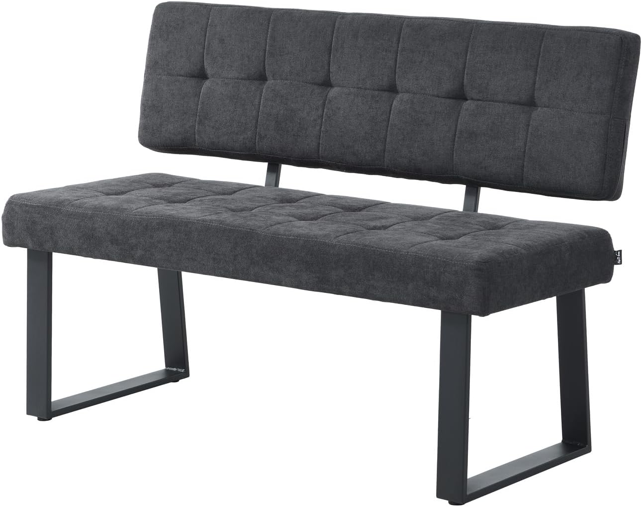 B&D home Sitzbank Sigfrid - Eckbank Esszimmer Mit Lehne, Sitzbank Flur, Pflegeleichter Bezug In Microfaser Anthrazit, Kaltschaum-Polsterung, Für Esszimmer, Küche & Flur, 120 cm