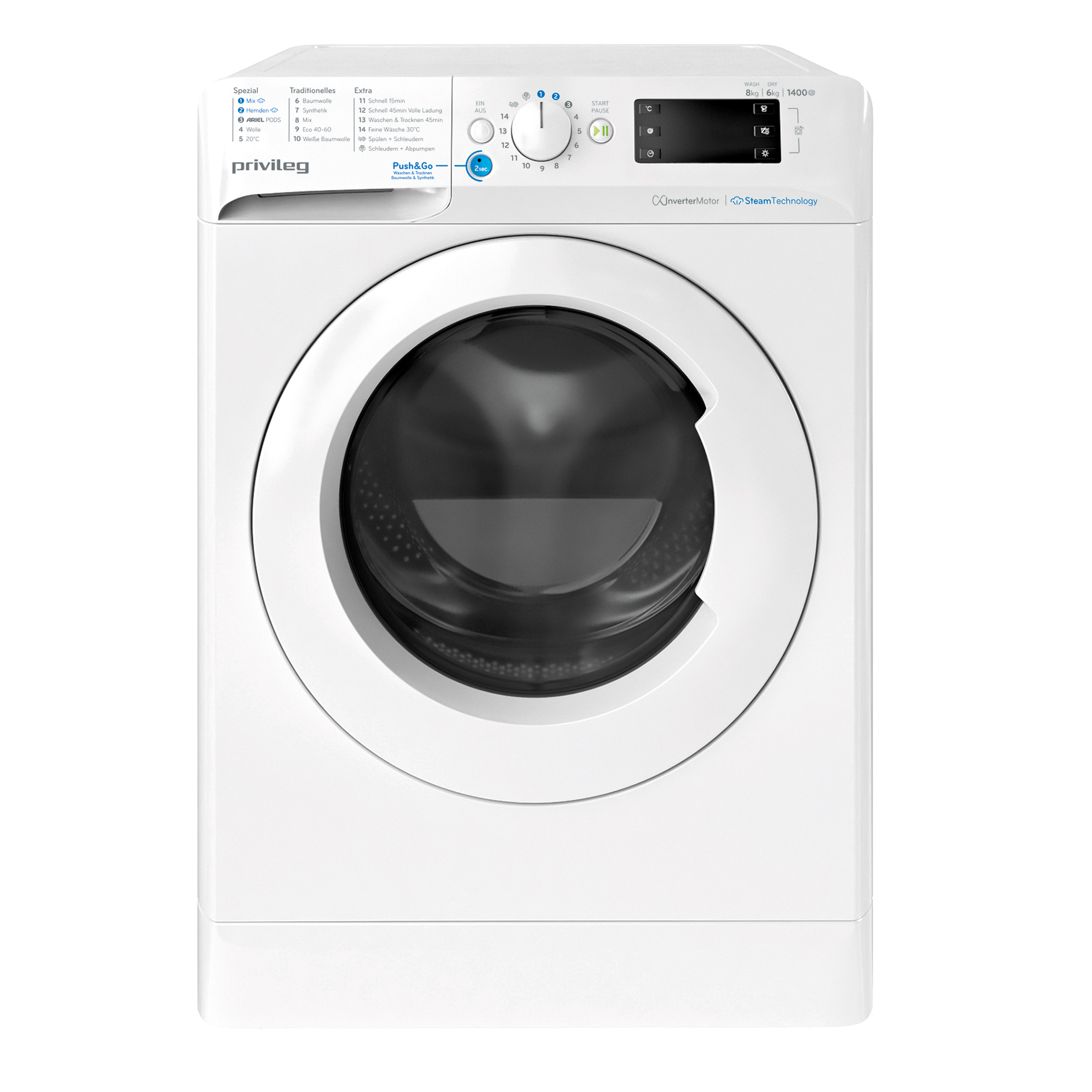 PRIVILEG Waschtrockner PWWTV X 8645 DE - weiß - 8/6 kg - 1400 U/min - E