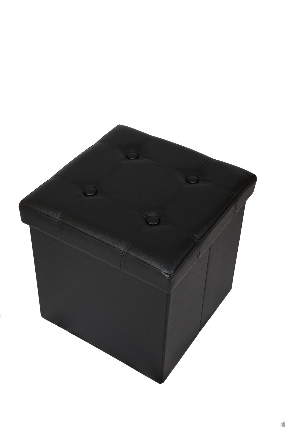 Sitzwürfel Leder BEN 38 x 38 cm schwarz