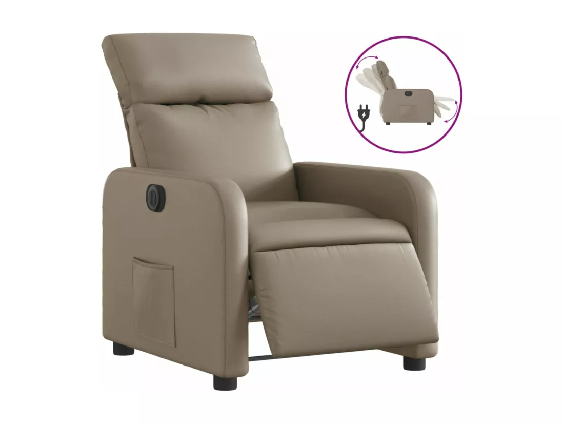 Fauteuil inclinable électrique Cappuccino Similicuir