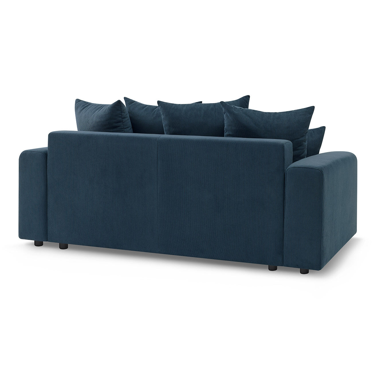 Bobochic Canapé droit fixe 2 places envy velours côtelé bleu foncé - 210x100x95 cm